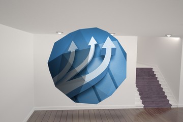Poster - Composite image of arrows on abstract screen