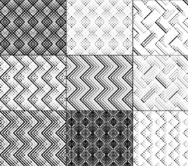 Wall Mural - seamless geometric colorful pattern set various creative texture