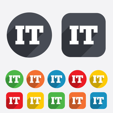 Italian language sign icon. IT Italy translation