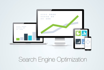 Fototapete - Search engine optimization marketing analysis vector