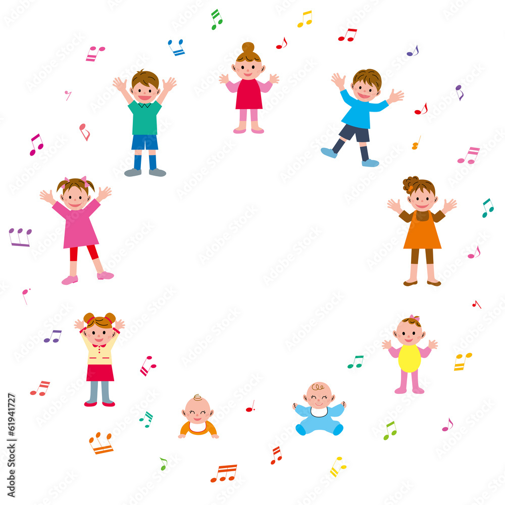 Naklejka 子供 音符 フレーム 円 Grafinia Pl