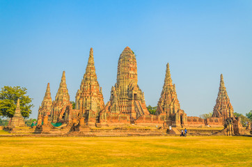 Sticker - Wat Chai Watthanaram temple in ayutthaya Thailand