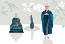 Zen Master And Disciple Vertical Horizontal