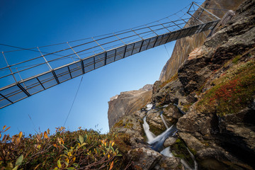 Wall Mural - hiking bridgein sweden in autumn
