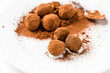 © istetiana - Chocolate truffles. Handmade chocolate truffle candies
