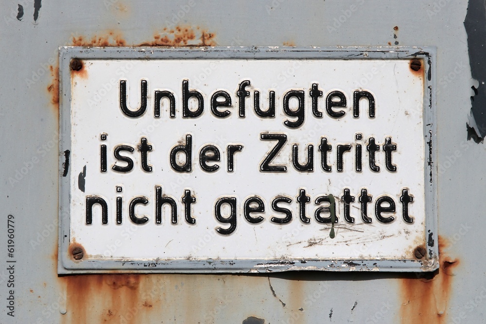 Alu-Schild 'Unbefugten Ist Der Zutritt Nicht Gestattet' - 200x300 Mm, Geprägt, Für Werkstatt, Lager, Betriebsgelände