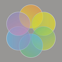 Poster - colored circles, arranged in the form of a flower