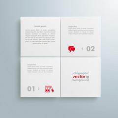 Wall Mural - website template white 4 big squares 4 options