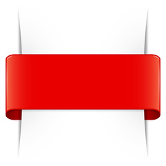 Wall Mural - Rote Banderole mit Schatten und Textfreiraum