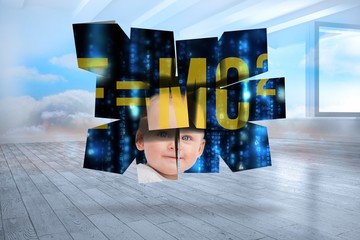 Aufkleber - Composite image of baby genius on abstract screen