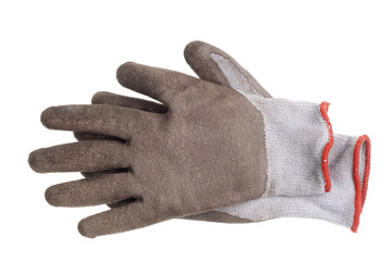 Wall Mural - Work gloves isolated on a white