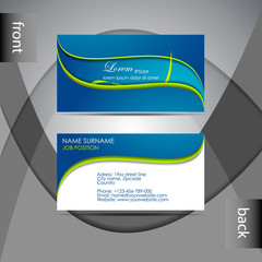 Poster - Abstract professional blue and green business card template