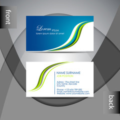 Poster - abstract professional blue and green business card template