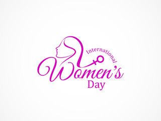 pink color text design element for women's day