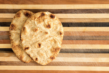 Crisp crusty naan whole grain flatbread