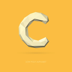 Wall Mural - Low Poly Alphabet Letter C