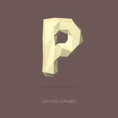 Wall Mural - Low Poly Alphabet Letter P