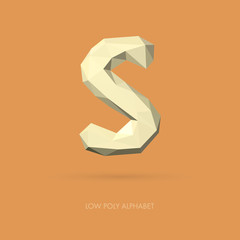 Wall Mural - Low Poly Alphabet Letter S