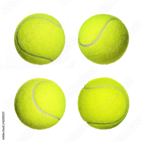 Fotomural Tennis Ball Collection isolated on white background. Closeup