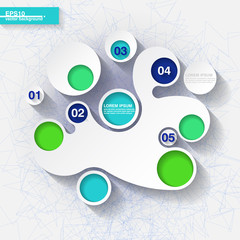 Poster - Infographic template with origami organic shape. Eps10