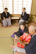 © TAGSTOCK2 - three-generation family relaxing at Japanese-style inn