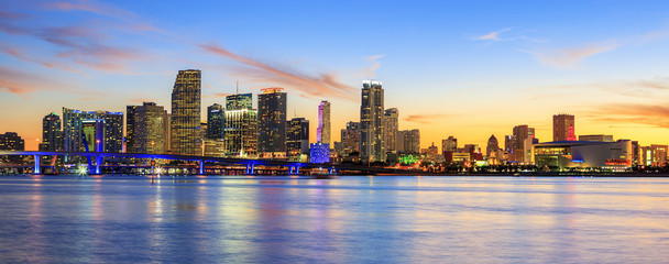 Wall Mural - Panoramic sunset, Miami