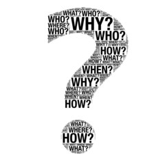 Fototapete - Question words drawing as Question mark