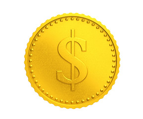 Aufkleber - Golden coin with dollar sign