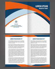 Vector empty bi-fold brochure print template design