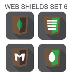 Poster - vector collection of mongo database web development shield signs
