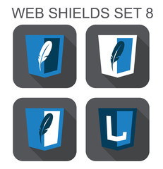 Poster - vector collection of  database web development shield signs: fea