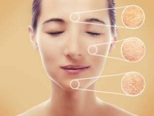 Wall Mural - Portrait of a woman with smooth skin after procedure