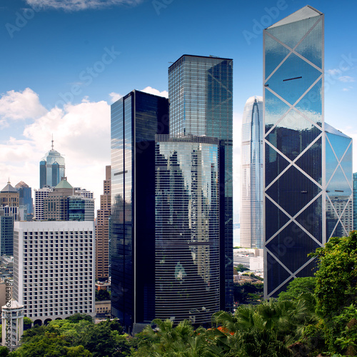 Vászonkép Hong Kong City center skyscrapers