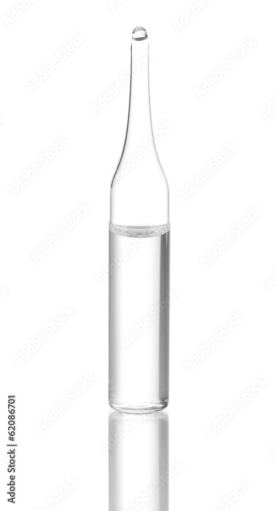 Medical ampoule isolated on white