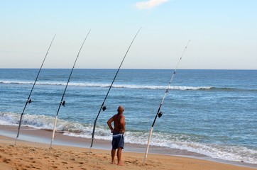 Man Surf Fishing Florida