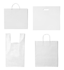 Poster - white bag template plastic paper shopping