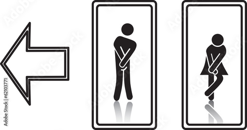 Fotografía funny wc sign. fully editable vector, eps10