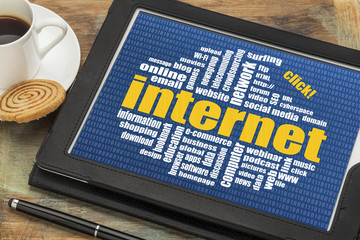Wall Mural - internet word cloud