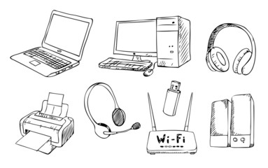 computer technology vector set