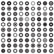 Collection of gear wheels isolated on white background