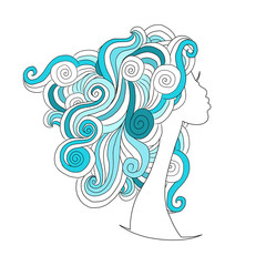 Canvas Print - Wavy hairstyle, female head for your design