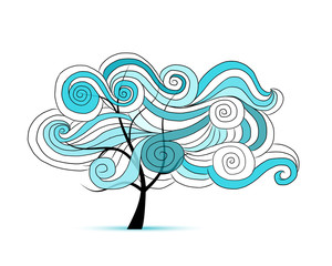 Aufkleber - Abstract wavy tree for your design