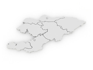 Naklejka na meble Map of Kyrgyzstan