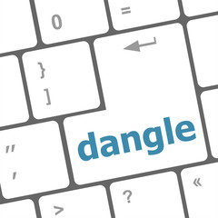 Poster - dangle word on computer keyboard key