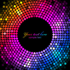 vector colorful disco lights frame
