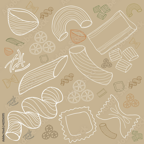 Naklejka ścienna Pasta collection drawings vector set