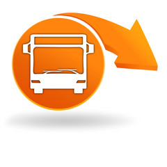 Poster - autobus sur bouton orange