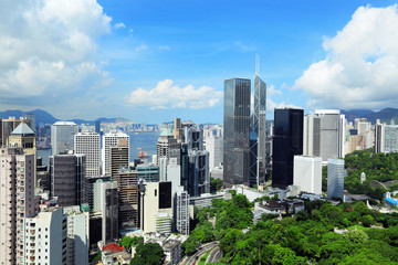 Fototapete - Hong Kong financial area