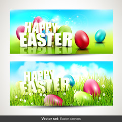 Canvas Print - Set of two horizontal Easter banners