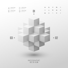 Wall Mural - Vector infographic or web design template